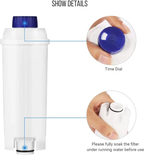 Vista 4 de Filtro de agua para Delonghi DLSC002, Delongie Cartucho de filtro de agua activo de carbono suavizante, compatible con Delongie ECAM, Esam, ETAM