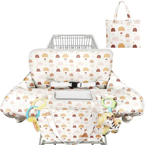 Vista 15 de Funda negra para carrito de compras para bebé, funda para silla alta 2 en 1, con arnés de seguridad, multifuncional, patrón de perro, fundas