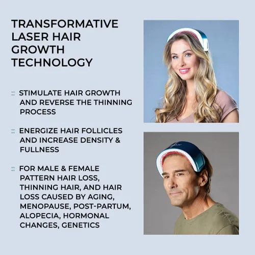 Vista 3 de Hairmax LaserBand 82 - Tratamiento para el Crecimiento y Rebrotes del Cabello - Restaura el Ciclo Natural del Cabello - Dispositivo Médico de Uso