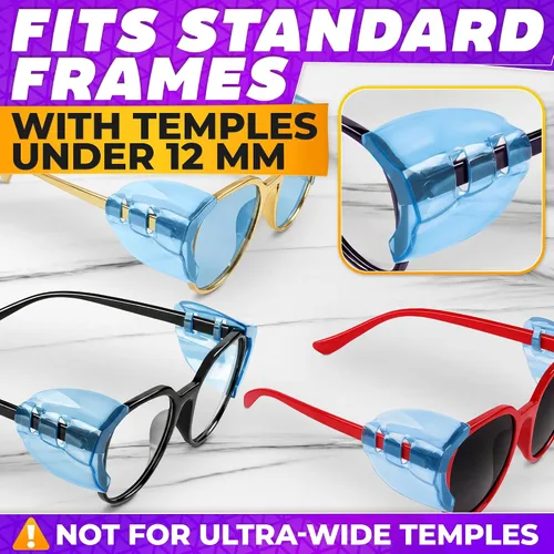 Vista 6 de BURIUS Protectores laterales de seguridad para lentes con clip – Se ajustan al 98% de las gafas Protecciones ligeras de laboratorio