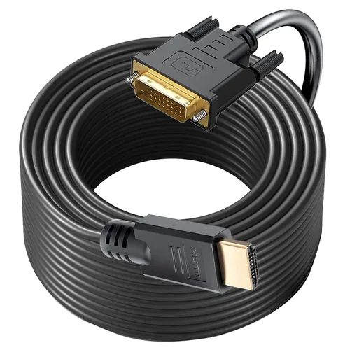 Vista 3 de Cable HDMI a DVI largo de 25 pies, adaptador bidireccional de alta velocidad chapado en oro de 1080p para televisión/monitor/tarjeta