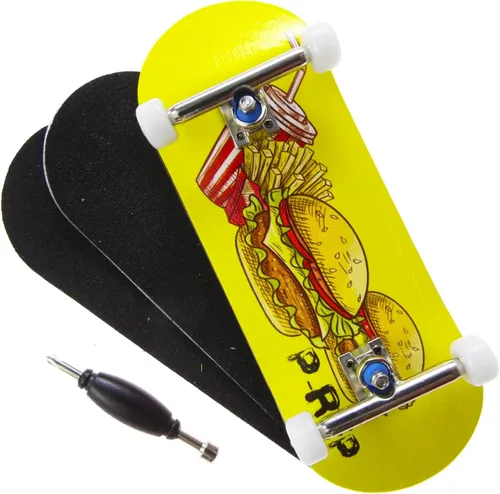 Vista 8 de P-REP V2 Performance Patineta Completa de Madera para Dedos 34mm - Banana
