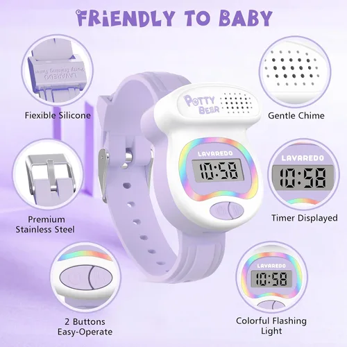 Vista 5 de NN BEN NEVIS Reloj de entrenamiento para ir al baño, temporizador para ir al baño y luces LED coloridas, ayuda para entrenamiento de inodoro