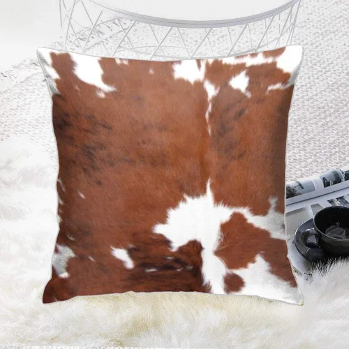 Vista 7 de Fundas de almohada de terciopelo, funda de almohada vintage suave para sofá, piel de vaca, piel de vaca, piel de vaca, funda de cojín cuadrada