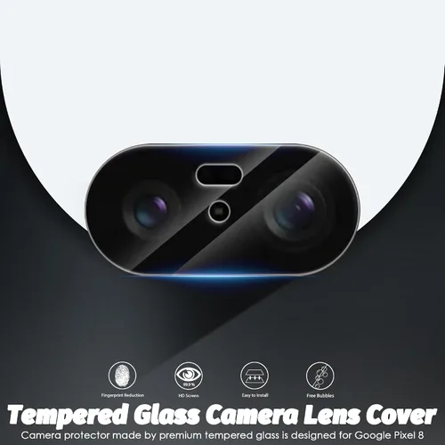 Vista 2 de Orzero Paquete de 3 protectores de pantalla de vidrio templado compatibles con Google Pixel 8, bordes de arco 2.5D, 9H, alta definición