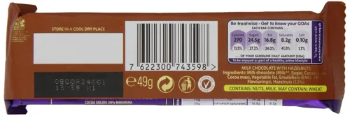 Vista 2 de Cadbury Leche láctea nuez entera Single Bar (paquete de 24)