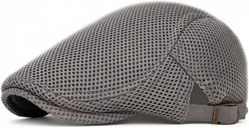 Vista 15 de Sombrero de malla para hombre, transpirable, para verano, boina, Gatsby, hiedra, gorra de conducción, gorra de golf ajustable