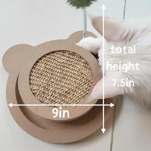 Vista 6 de Lindo rascador de gato, juguetes rascadores interactivos para gatos de interior y gatito natural de sisal para gatos, pelotas de pista, juguete
