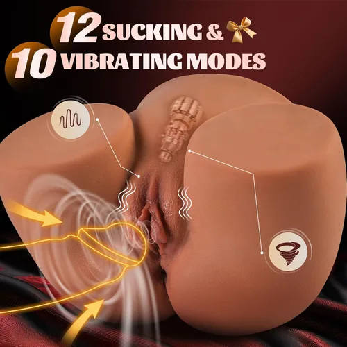Vista 2 de Muñeca sexual 12 chupando y vibrando juguetes sexuales masculinos para hombres, 9.5 libras masturbador masculino automático coños de bolsillo, culo