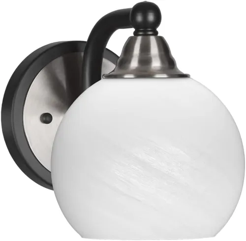Vista 90 de Toltec Lighting Paramount - Aplique de pared de 1 luz, lámpara de pared para interiores, regulable, compatible con LED de base media, acabado