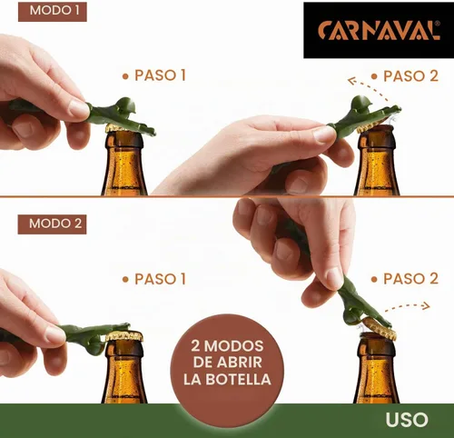 Vista 6 de Carnaval Abrebotellas Green Army Man - Divertido barman compatible, diseño de mini soldado de metal