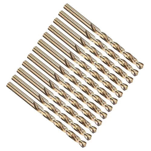 Vista 17 de PATIKIL Broca Jobber de 0.039 in, vástago recto M35 cobalto 5% acero de alta velocidad 135° acabado dorado para metal duro de acero inoxidable - 2