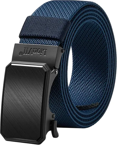 Vista 11 de LionVII Cinturón para hombre con trinquete elástico, cinturón elástico para el trabajo con hebilla automática para hombres, 1 3/8" ajustable