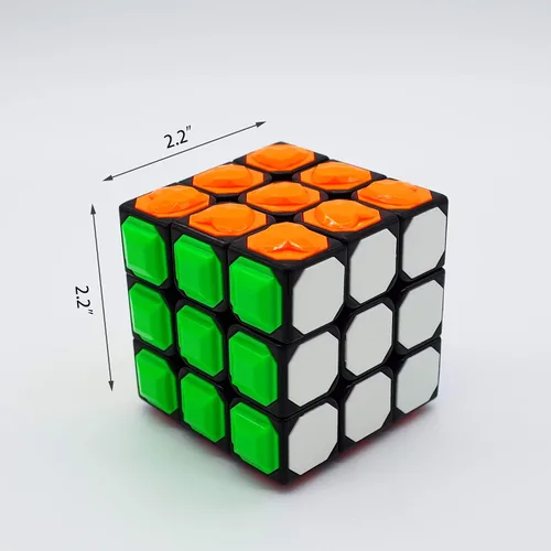 Vista 2 de Cubo Mágico 3X3x3 Táctil Cubo para Ciego 3D Grabado Braille Huella Digital Speed Cube