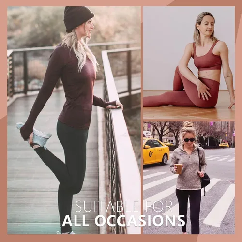 Vista 4 de Blisset Paquete de 3 leggings de cintura alta para mujer, pantalones deportivos suaves con control de abdomen para correr, yoga, entrenamiento