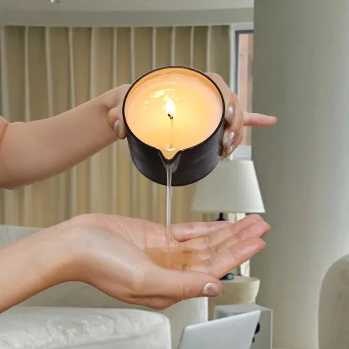 Vista 2 de Vela de masaje perfumada de cera de soja natural para aromaterapia, aceite corporal vegano para el hogar, vela SPA-SPA para el cuidado de la piel