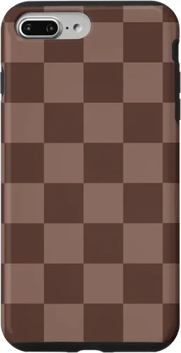 Vista 12 de Marrón clásico a cuadros, patrón de tablero de ajedrez moda caso para iPhone 17