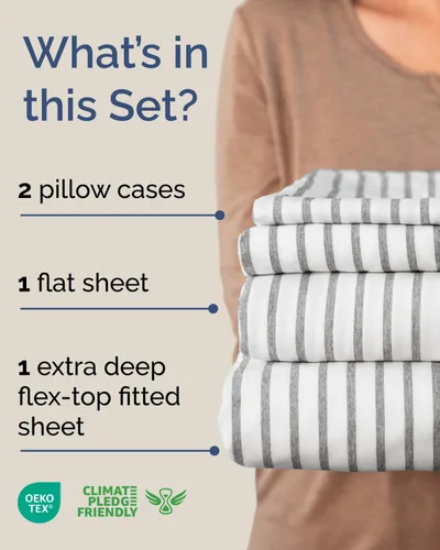 Vista 67 de Extra Deep Twin XL Sheet Set - 3 Piece College Dorm Room - White 01-Blanco