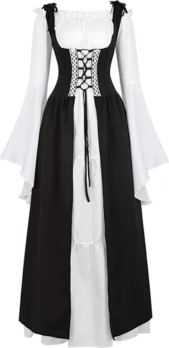 Vista 3 de Disfraz renacentista para mujer, vestido medieval para Ren Fair Halloween Cosplay