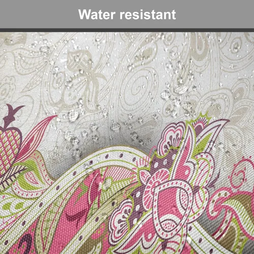 Vista 5 de Lunarable Floral Chair Cushion Pad, Flower Petal with Oriental Detail Culture Design, Seat Padding for Kitchen & Patio with Anti-Slip Backing