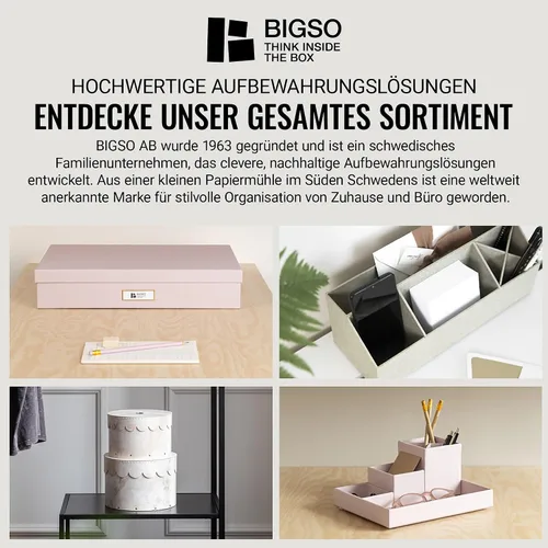 Vista 6 de Bigso Box of Sweden Organizador de archivos con elegante asa de cuero, caja organizadora de aspecto escandinavo que incluye 8 archivos colgantes