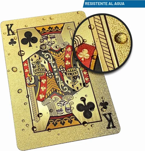Vista 4 de Rok 24K oro 100 dólar Bill Foil Flexible resistente al agua plástico 52 póker naipes cubierta para juego de mesa