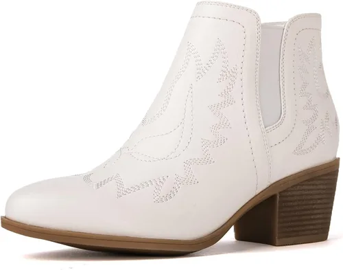 Vista 2 de GLOBALWIN Botas de tobillo para mujer, botas vaqueras del oeste