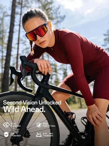 Vista 5 de KAPVOE Gafas polarizadas con 1 lente o 4 lentes de protección UV para mujeres y hombres, gafas de sol para ciclismo, marco TR90, para deportes