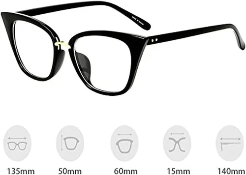 Vista 3 de Gafas de miopía para mujer con marco elegante -0.50 a -4.00 Negro