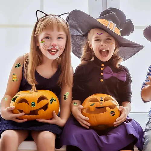 Vista 6 de 124 tatuajes temporales que brillan en la oscuridad para niños que no se repiten, brillan en la oscuridad, tatuajes falsos para niños y niñas