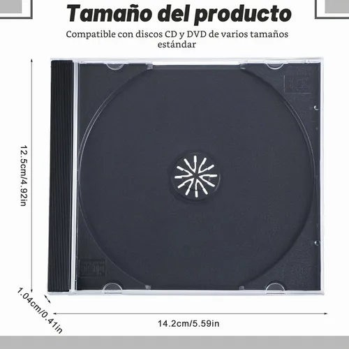 Vista 3 de LEIFIDE 50 unidades de 0.4 in CD Jewel estuches de plástico para CD