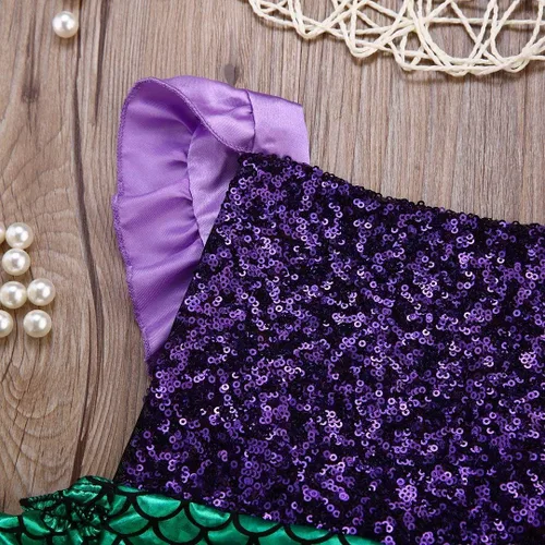 Vista 6 de Mameluco de sirena con lentejuelas para bebé niña