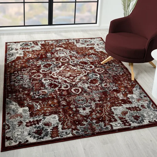 Vista 11 de LUXE WEAVERS Alfombra marroquí de medallón azul de 5 x 7 para salas de estar