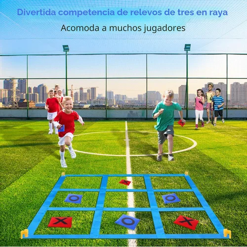 Vista 4 de CWLAKON Juego de Lanzamiento de Pufs Gigante al Aire Libre Tic Tac Toe para Niños, Adultos y Familia, Gran Juego de Patio al Aire Libre para Césped