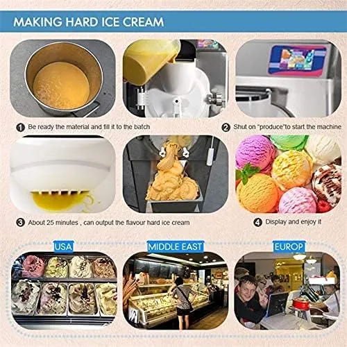 Vista 7 de Kolice Certificado ETL comercial máquina de helado duro, helado duro helado que hace la máquina, máquina de hielo italiano, fabricante de helado