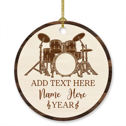 Vista 16 de Adorno de Navidad personalizado de acordeonista 2024, adornos de instrumentos musicales, adorno de acordeón, regalo para amantes de la música, texto