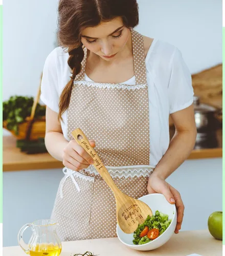 Vista 7 de Espátula de bambú de madera en forma de corazón personalizada para mujeres hombres inauguración de la casa aniversario parejas chef