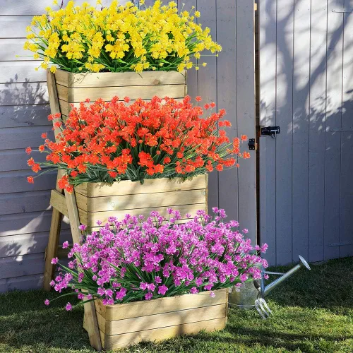 Vista 7 de Plantas y flores artificiales para exteriores, resistentes a los rayos UV