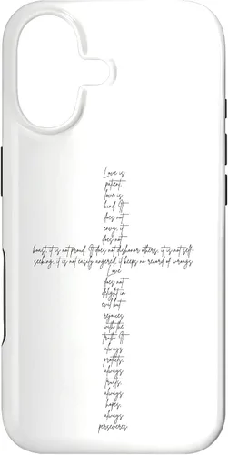 Vista 32 de Funda con cruz cristiana para iPhone 12/12 Pro 1 Corinthians 13