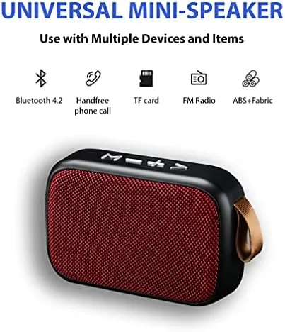 Vista 5 de Altavoz compatible con su Xiaomi Poco X3 Pro Diseño de tela 3W Playtime 6H Interior, Viaje al aire libre (rojo)