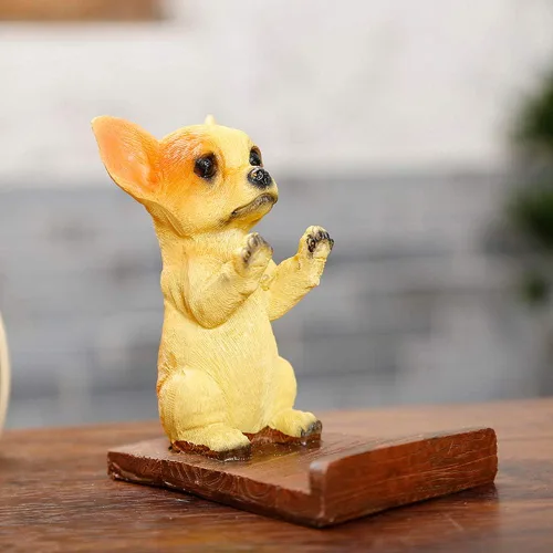 Vista 2 de Soporte para teléfono celular para cachorros, soporte para teléfono inteligente para escritorio, Chihuahua