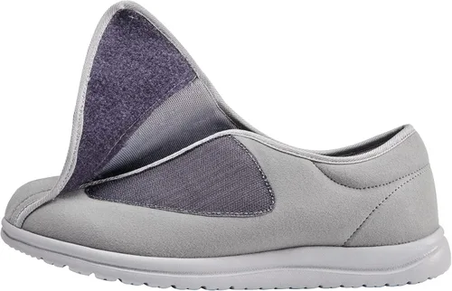 Vista 3 de Zapatos anchos para caminar para hombre, con velcro ajustable, para ancianos, edema diabético, pies hinchados, ligeros, antideslizantes, suela