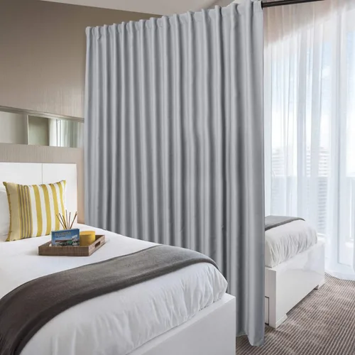 Vista 41 de DWCN Cortina opaca divisora de privacidad para puerta corrediza de patio, cortinas térmicas extra anchas con pestaña trasera y bolsillo para barra