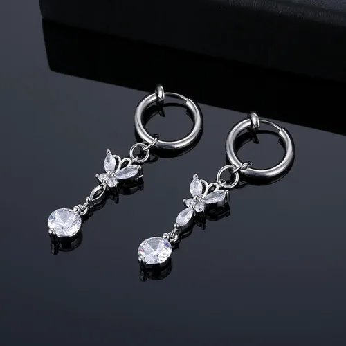 Vista 5 de Anillos de ombligo de mariposa con clip para el ombligo para mujer, no perforantes, anillos falsos para ombligo, joyería