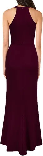 Vista 2 de WOOSEA Vestido largo de cóctel de noche sin mangas con cuello en V para mujer