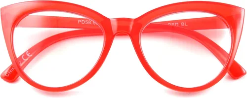 Vista 4 de Betsey Johnson womens Rhett Blue Light Glasses Reading Glasses, Shiny Red, 62mm US