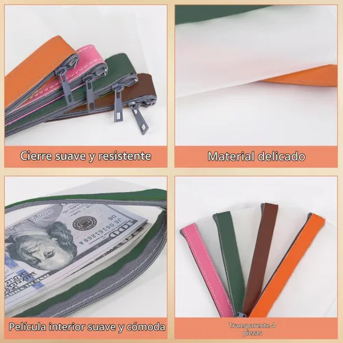 Vista 4 de Sobres transparentes para dinero en efectivo, bolsa de 7.6 x 3.7 pulgadas 4