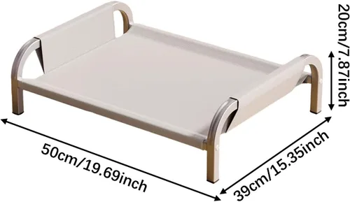 Vista 2 de Cama elevada para mascotas, cama elevada para gatos y gatos, resistente, transpirable, portátil, cómoda, hamaca para mascotas para gatos