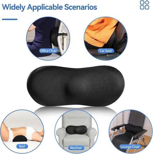 Vista 7 de Almohada de apoyo lumbar para coche con sistema de estabilidad Dual-Grip™ Almohada de espalda de espuma viscoelástica adaptativa avanzada