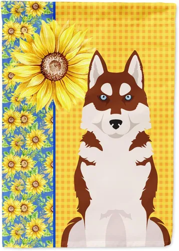 Vista 41 de Caroline's Treasures WDK5313GF Bandera de jardín con diseño de girasoles de verano, color negro y tostado, Airedale Terrier para buzón, bandera